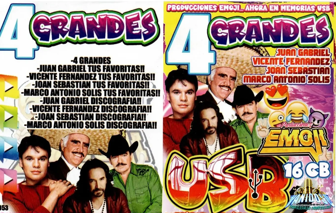 4 GRANDES JUAN GABRIEL, VICENTE FERNANDEZ, JOAN SEBASTIAN, MARCO ANTONIO SOLIS!!